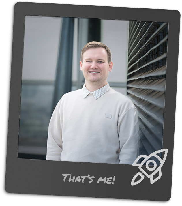 Portrait of Oleh in a polaroid-style frame